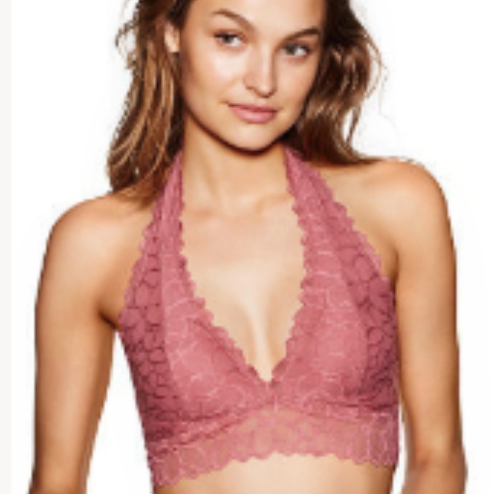 PINK halter bralette ( dark pink/salmon)